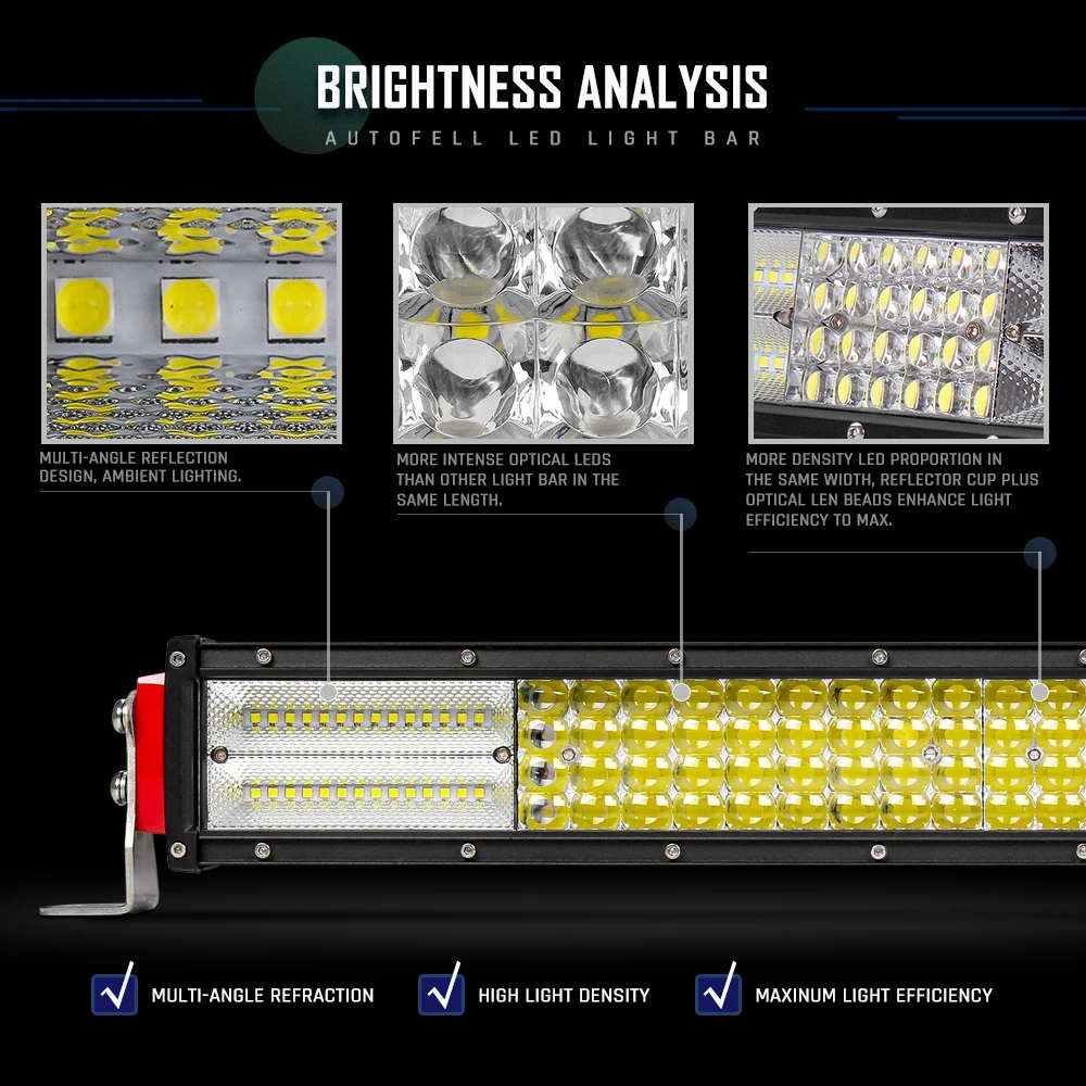 2019 E-Mark 30000 люмен 50 дюймов изогнутый 4 строки 8D 12D 32 22 Светодиодные Автомобильные вездеходная светодиодная осветительная планка для
