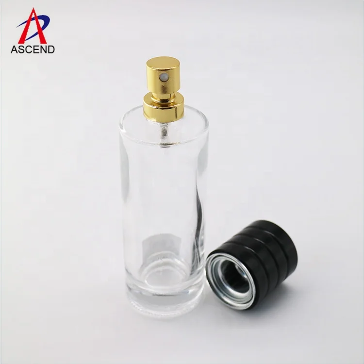 50ml perfume bottle charm classic cylinder glitter luxury spray moroccan perfume bottle clear weight cosmetics with magnetic cap