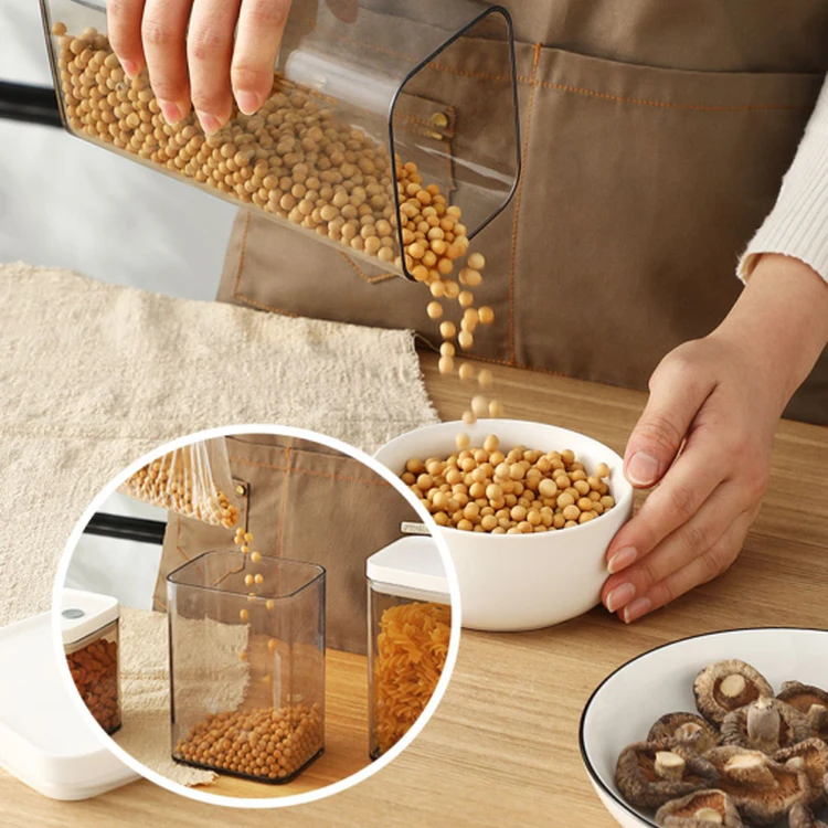Promotional Wholesale Canisters Plastic Square Stackable Durable Airtight Plastic Containers Canisters