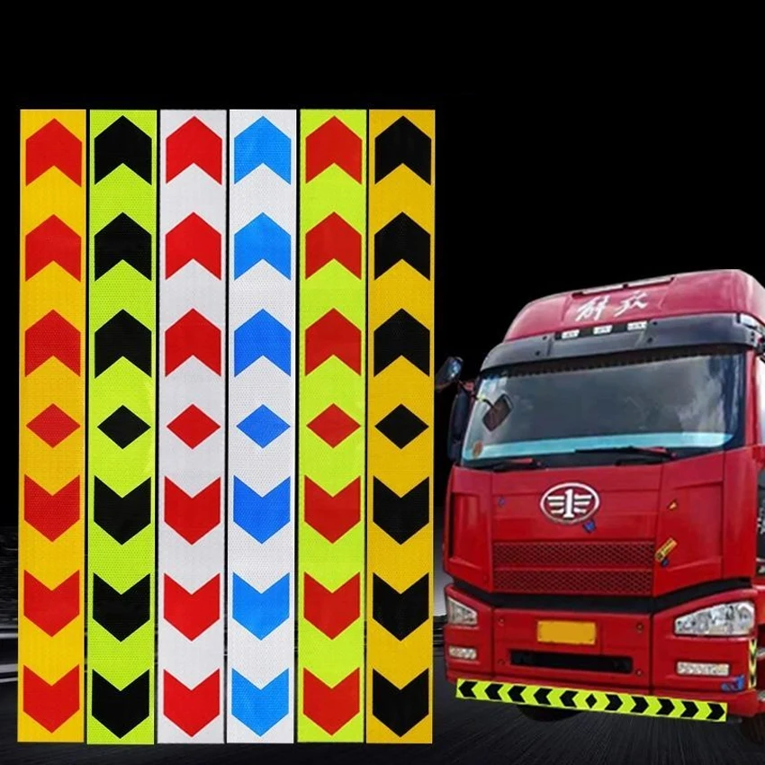 MANCAI High Reflectivity Yellow and Black Arrow Reflective Sticker Arrow Adhesive Reflective Tape For Truck Vehicles