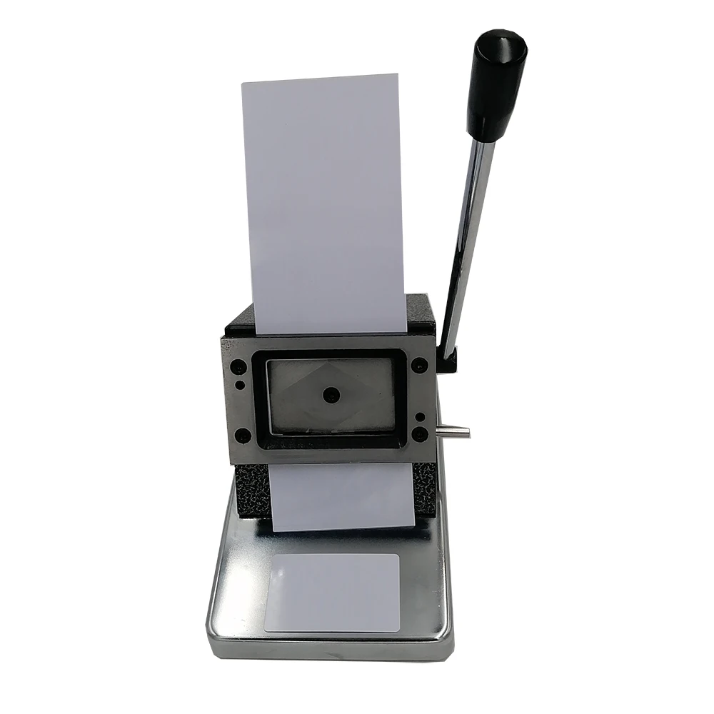 Heavy duty long steel base plate manual pvc card die cutter machine for make name bank VIP card
