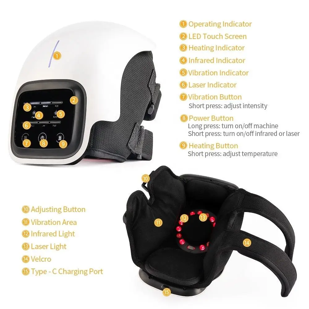 Flexible Thermal Electric Knee Massager for Physiotherapy Pain Relief Machines Joint Treatment Heating Heat Knee Massager