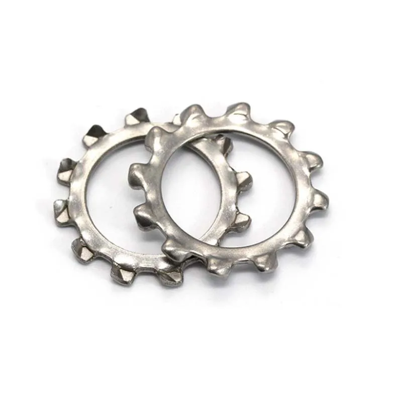 SS304 DIN6797A stainless steel external teeth serrated lock washer and flat washer