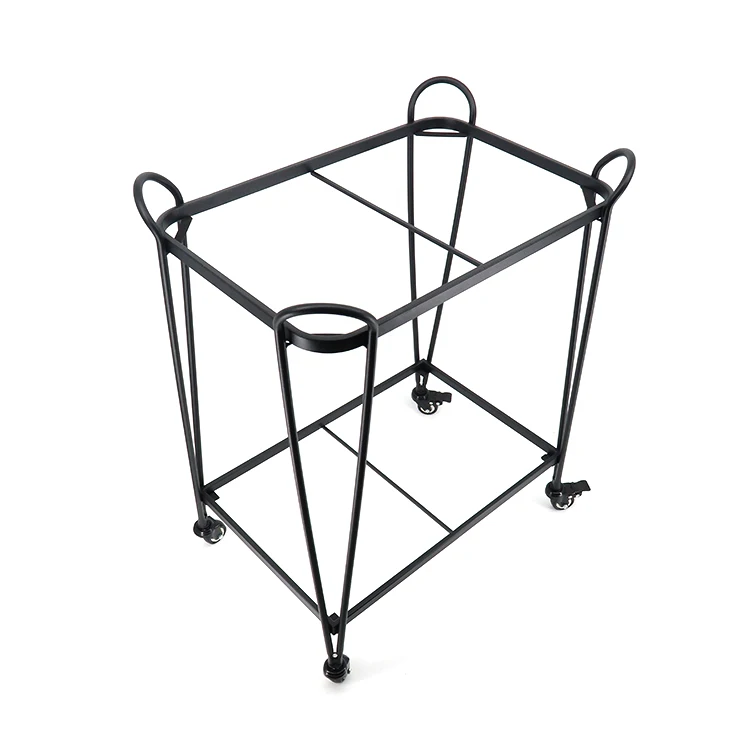 2 Tier Movable Kitchen serving bar cart trolley wood with 4 wheels