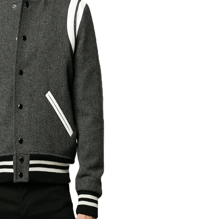 Autumn Fashion Long Sleeve Wool Blend Varsity Men Bomber Jacket Wholesale Custom Varsity Jacket Men