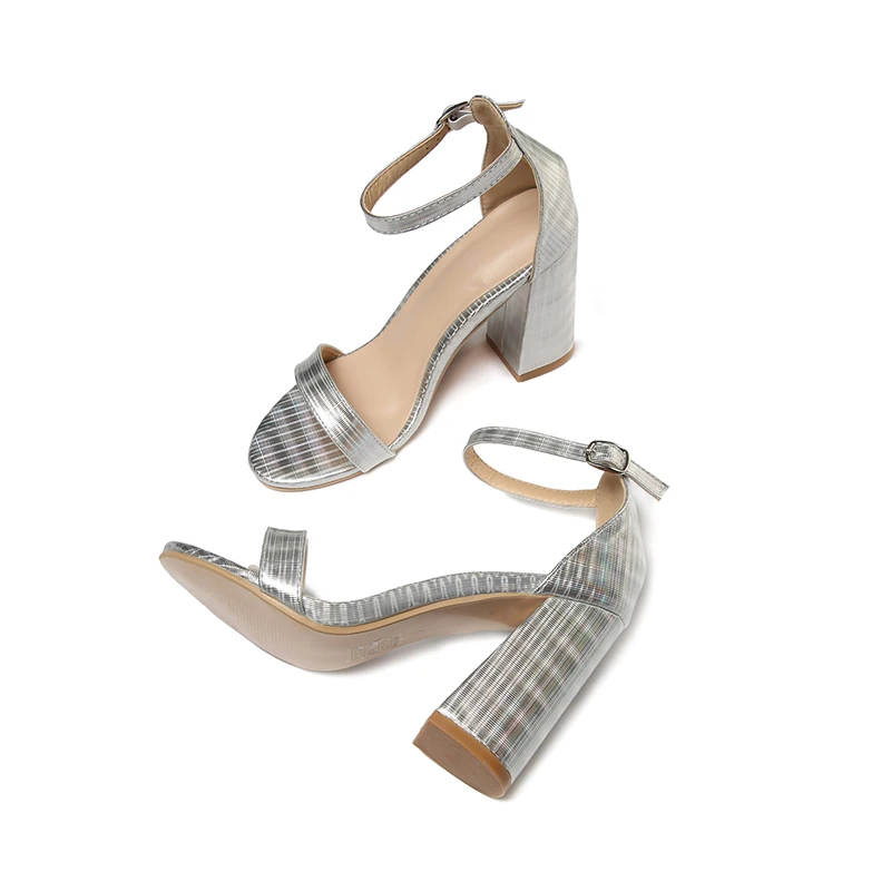 Wholesale Square Heels Peep Toe Ladies Heels Simple Elegant High Heel Shoes For Women