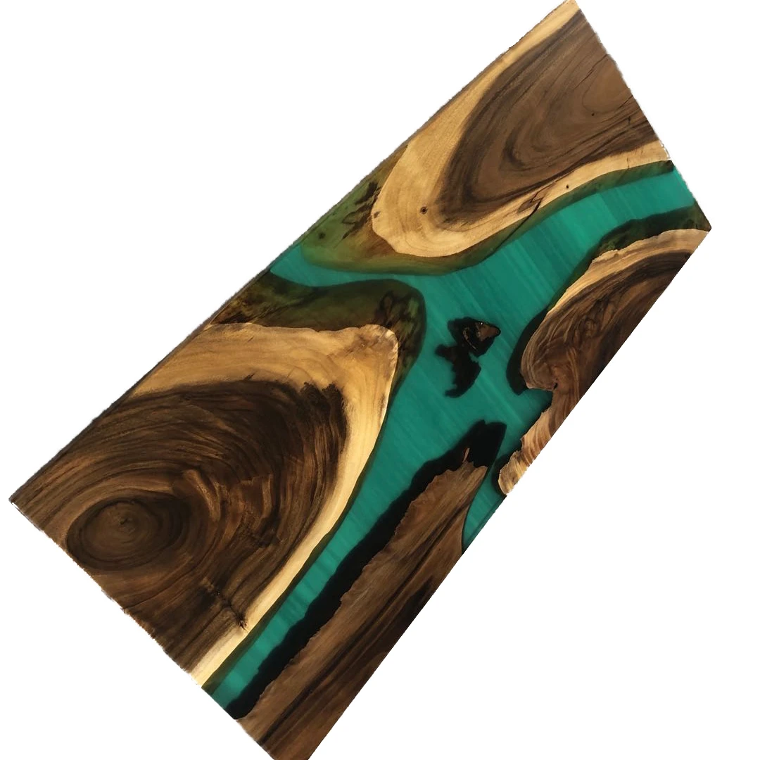 Walnut Wood Resin River Beach Table Top slab office desk top 1295x655x38mm