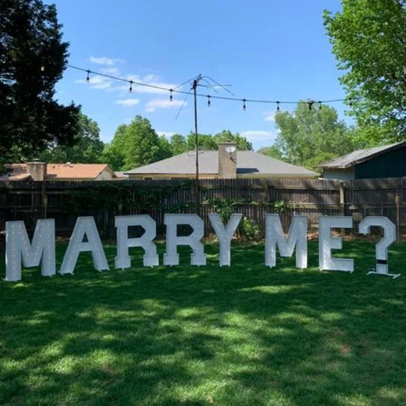 MARRY Anniversary Decoration Light up Bulb Sign for Wedding Birthday Surprise ME Signs Large Marquee Letters 3ft LED 30 60 50000