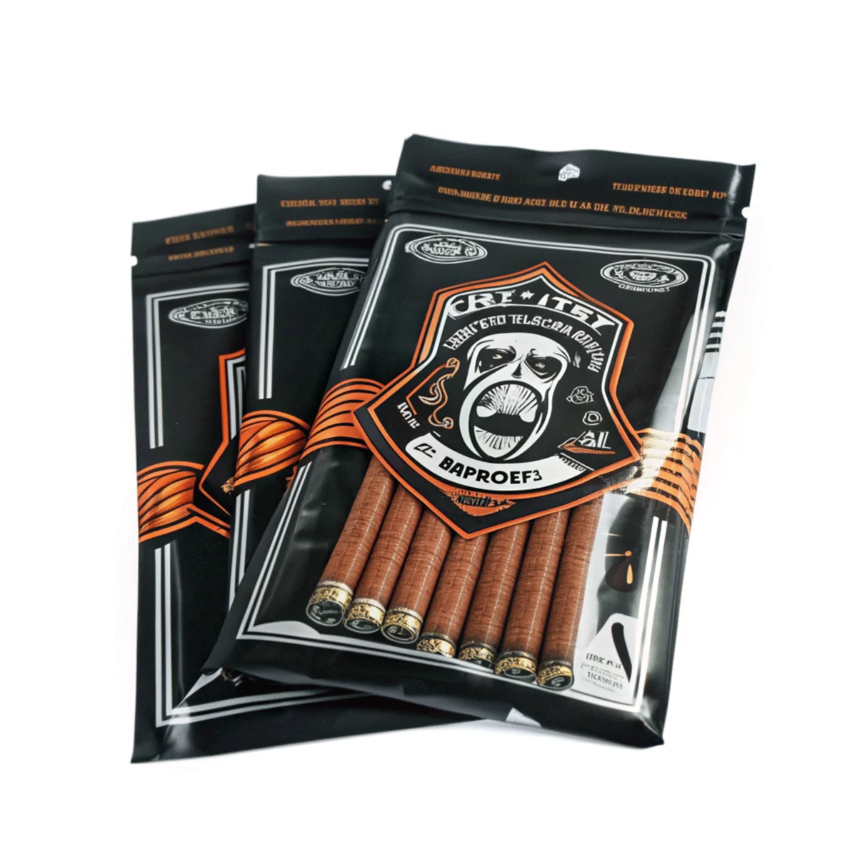 Custom Logo Print Small Sachet Cigar Wrap Slider Zip Lock Tobacco Bag Package Cigar Humidor Zipper Packaging Pouches