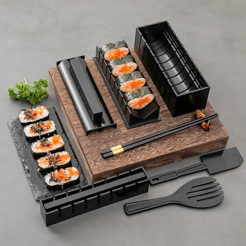 10 Pieces Japanese Style No-stick Sushi Mold DIY sushi Maker Set Tool Sushi Kitchen Roll Mold Kit