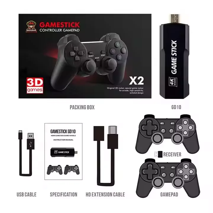 Игровая консоль 2,4G Беспроводная игровая приставка PS1 HDMI HD 64G (10000 + игры)