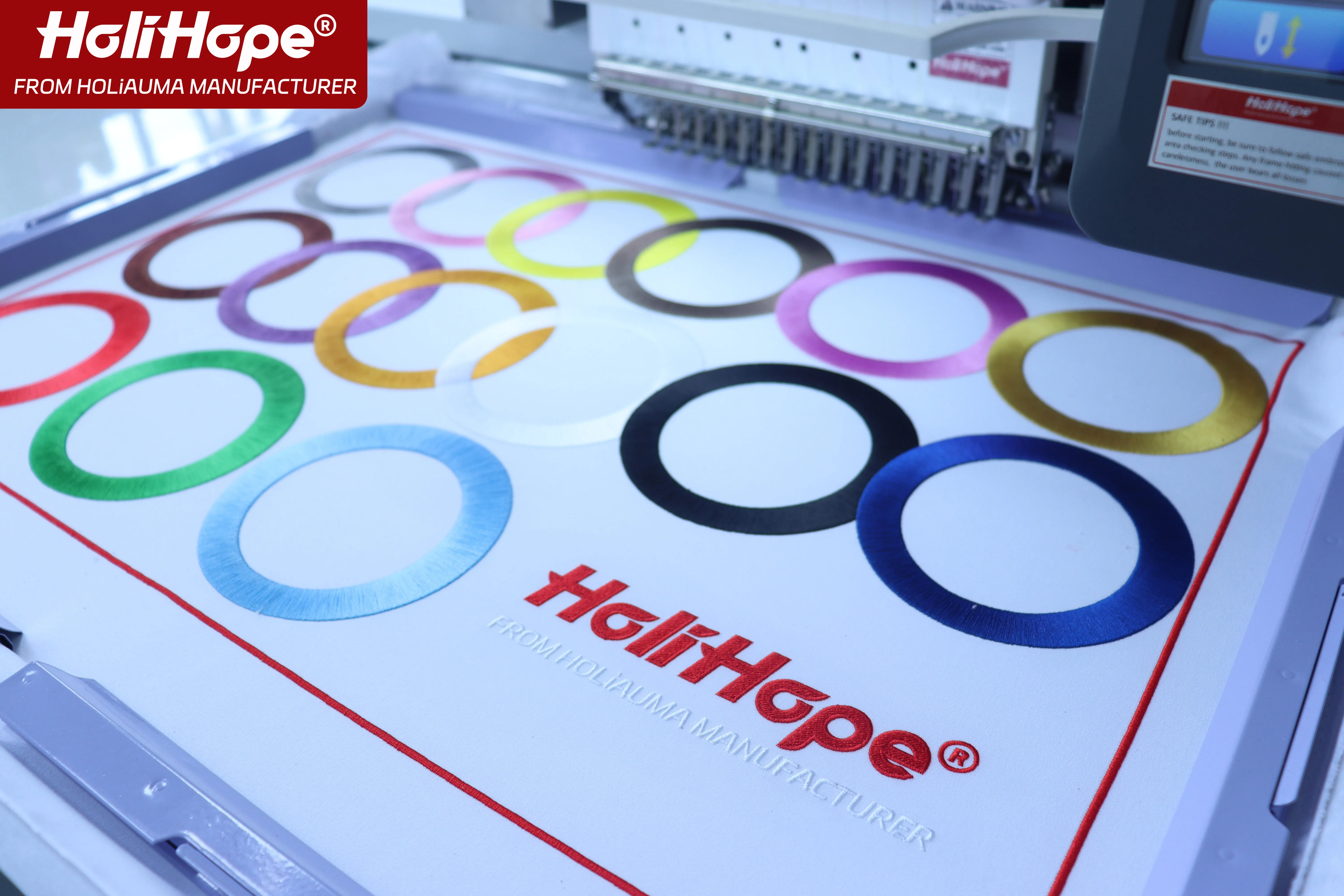 10-years warranty HOLiAUMA 15 color commercial computerized embroidery machine black technology 2 heads embroidery machines