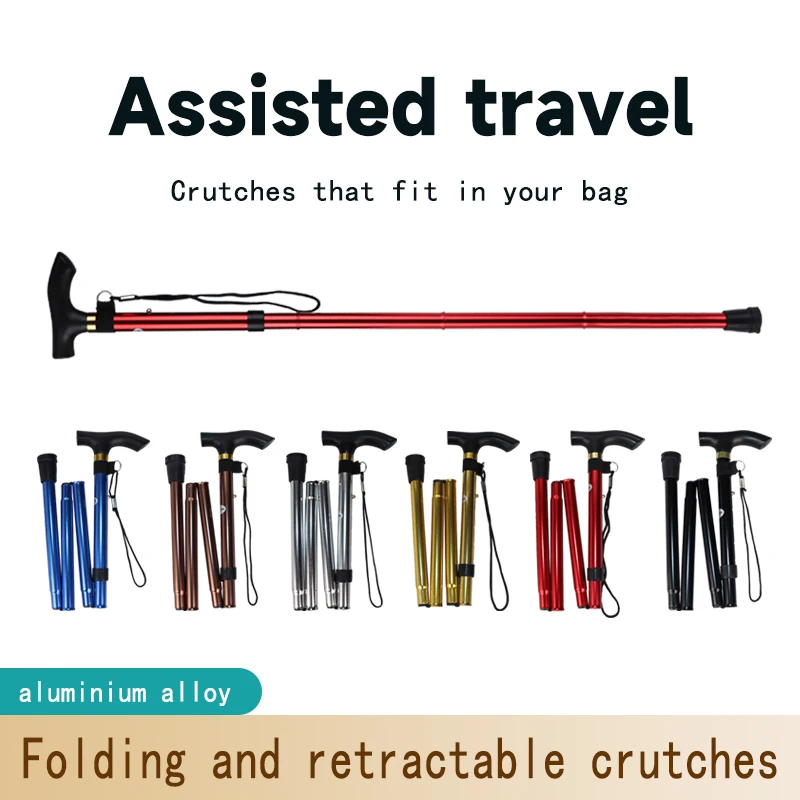 Super light adjustable walking aluminum stick for the elderly aluminum alloy telescopic cane