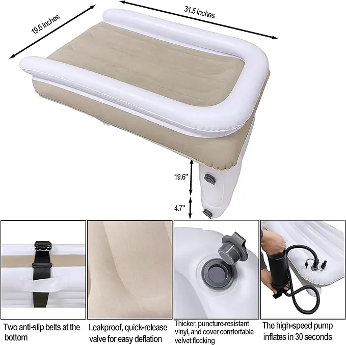 Wholesale Hot Selling Outdoor Convenient and Safe Baby Flocking Inflatable Airplane Toddler Travel Bed