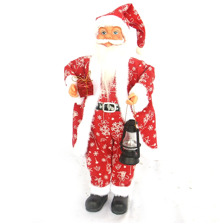 
New Product Christmas Decorations Plastic Red 60cm Santa Claus Costume Model Decorative 