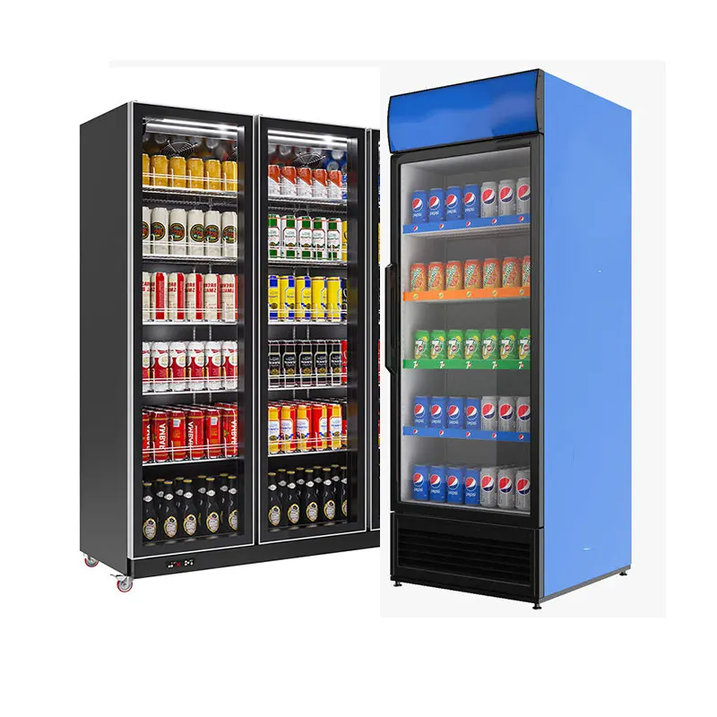 Supermarket Display Freezer Pepsi Beverage Refrigerator Glass Door Commercial Beverage Freezer