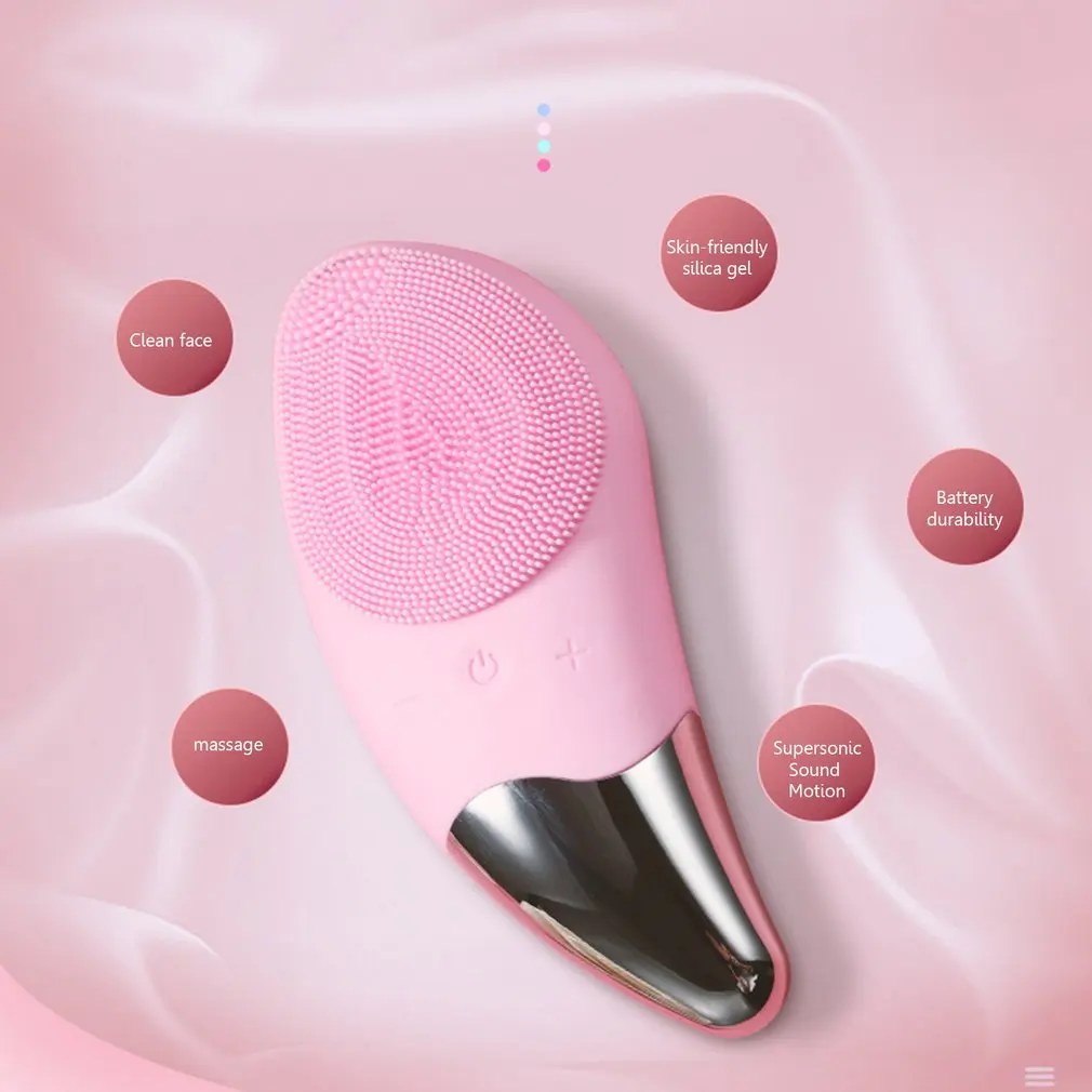 Hot Selling Sonic electric vibrator face scrubber exfoliator skin cleaner massage wash machine silicone facial cleansing brush