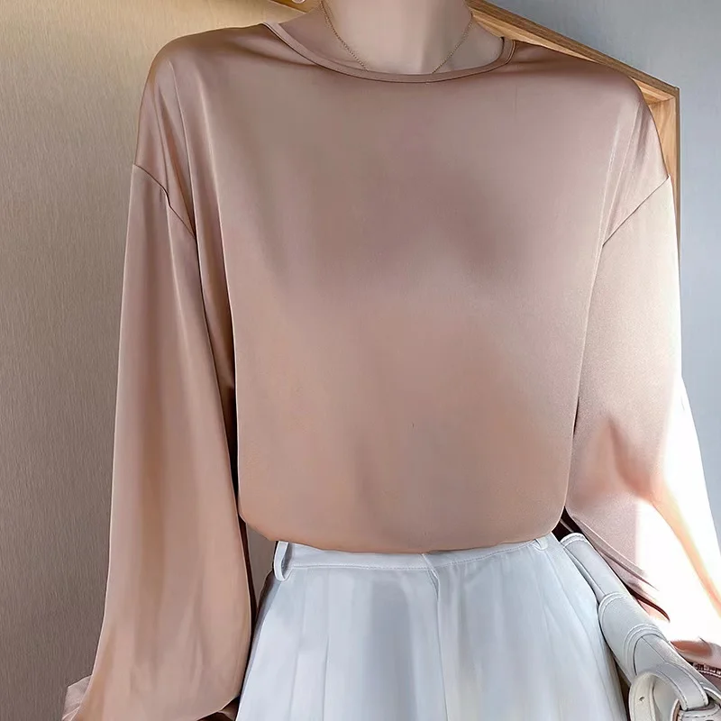 Hot selling spring and summer ladies high quality luxury real silk top silk shirt women