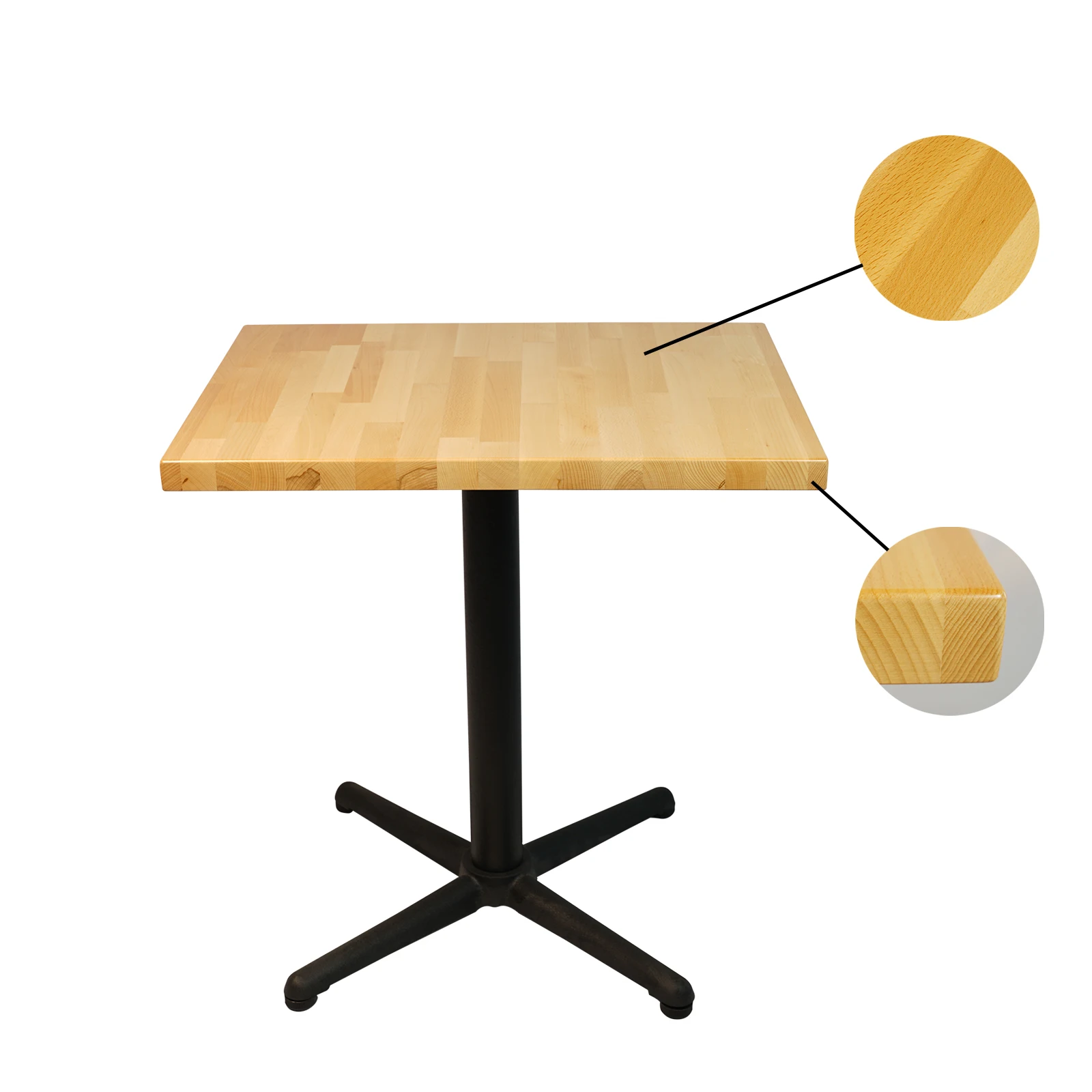 Solid beech wood butcher block rustic style coffee table top 30x30inch