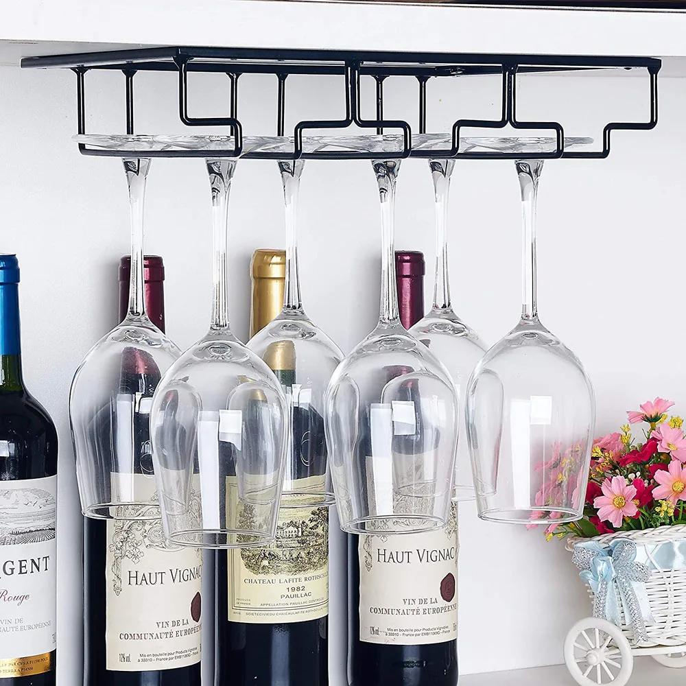 Household stainless steel hanging upside down  wine glass rack
