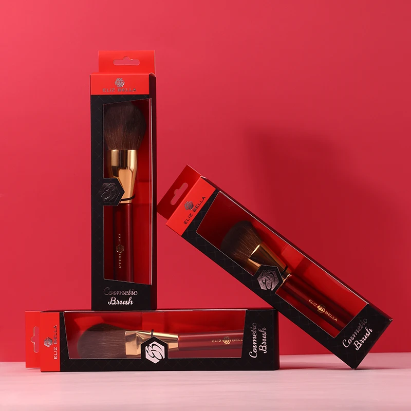 Professional Quality Makeup Brush Set,Gold Copper Ferrule And Wooden Handle,Beauty Cosmetic Packaging Box