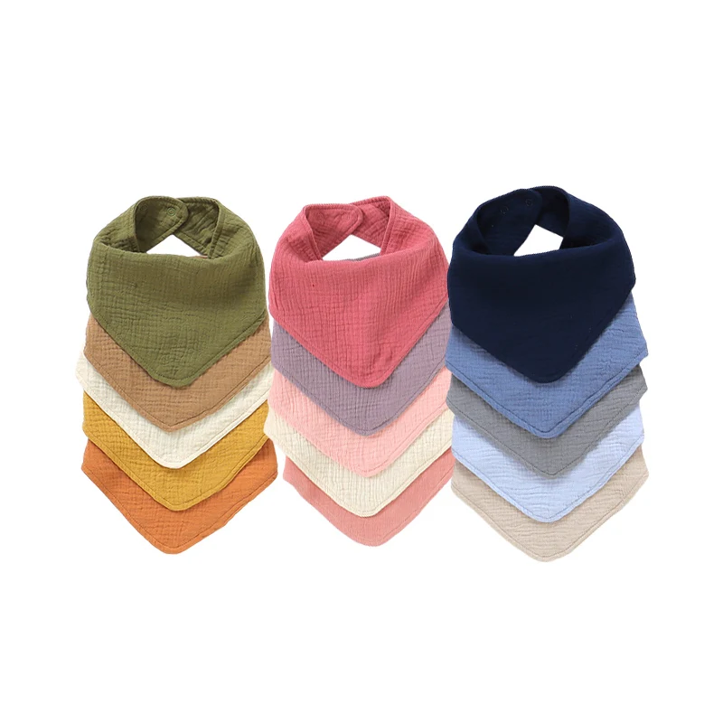 Wholesale Organic Cotton Super Soft High Absorption Baby Bibs Bandana