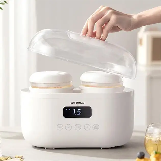 TONZE двойная стеклянная мини-кастрюля для здорового тушения, электрическая сенсорная панель управления, портативная кастрюля для тушения воды, варочные аппараты, медленная Варка