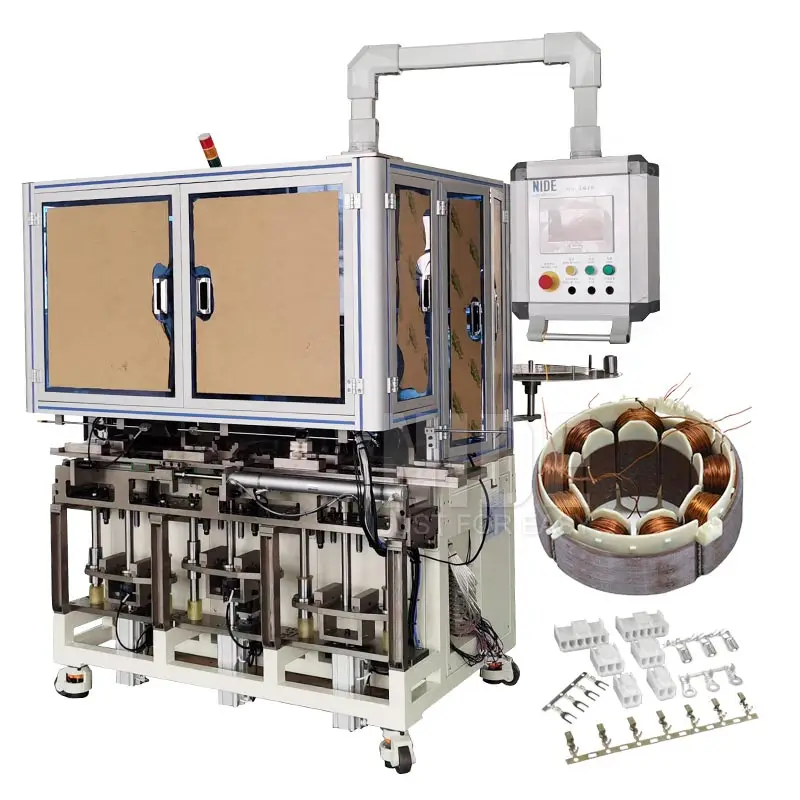 Automatic Stator crimp wire terminal connector inserting machine for electric motor insulation manufacturing