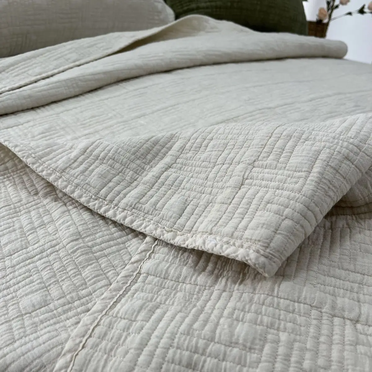 QDTEX 100% Cotton Stonewashed Bedding Quilt Cover bedspread set Full Queen bed cover 3 pcs quilt sets