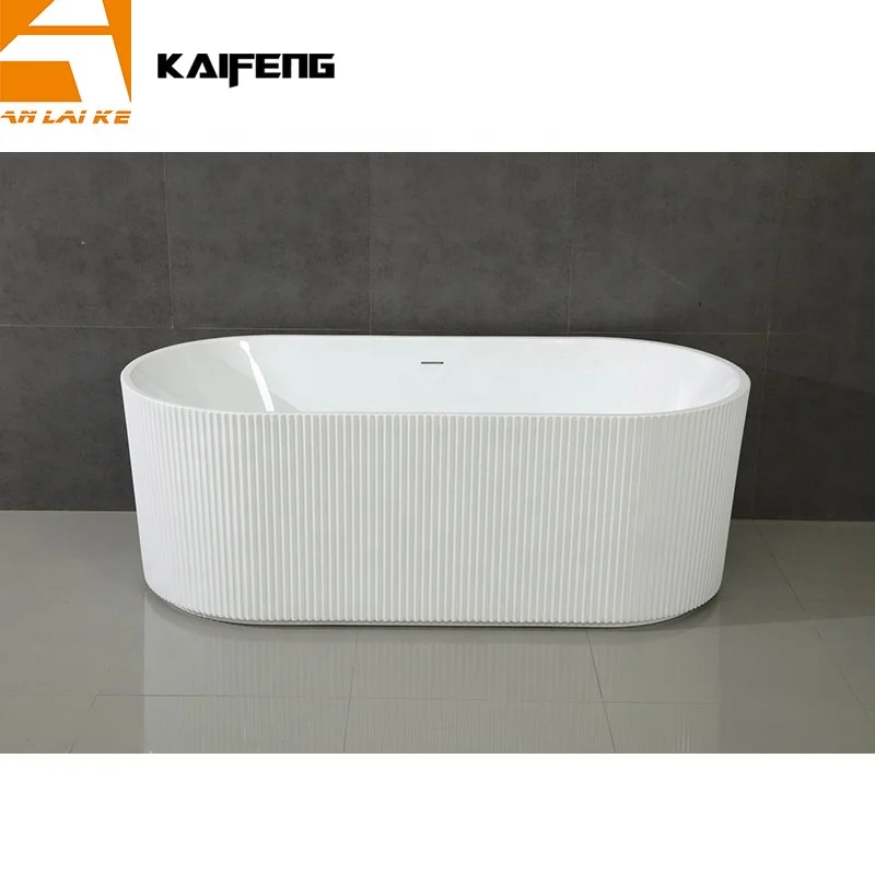 UPC Lucite акриловая отдельная Ванна для отеля рифленая ванна высокая глянцевая белая KF-715B-H