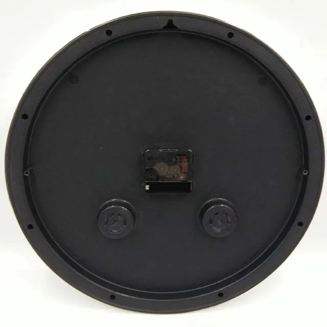 14 inch simple style electroplating silver frame and pvc temperature and humidity face plastic wall clock