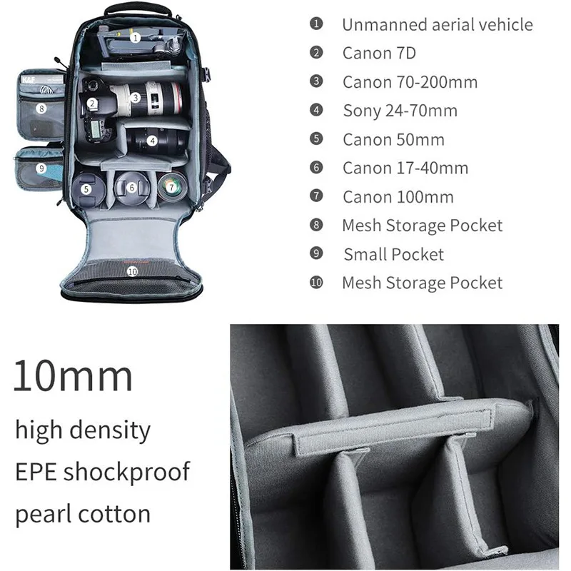 Custom Oxford SLR Camera Video Bags Bagpack for Outdoor Travel Photography Accessories Storage Bags DSLR Digital Camera Backpack