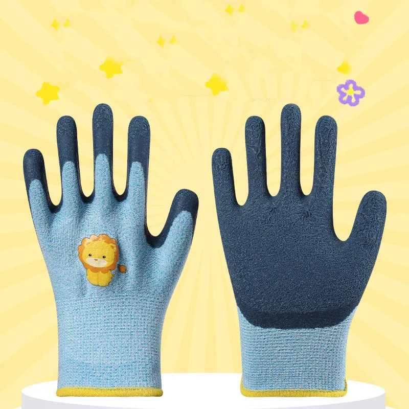 Kids garden gloves outdoor sea playing gloves rubber coated foam latex gloves