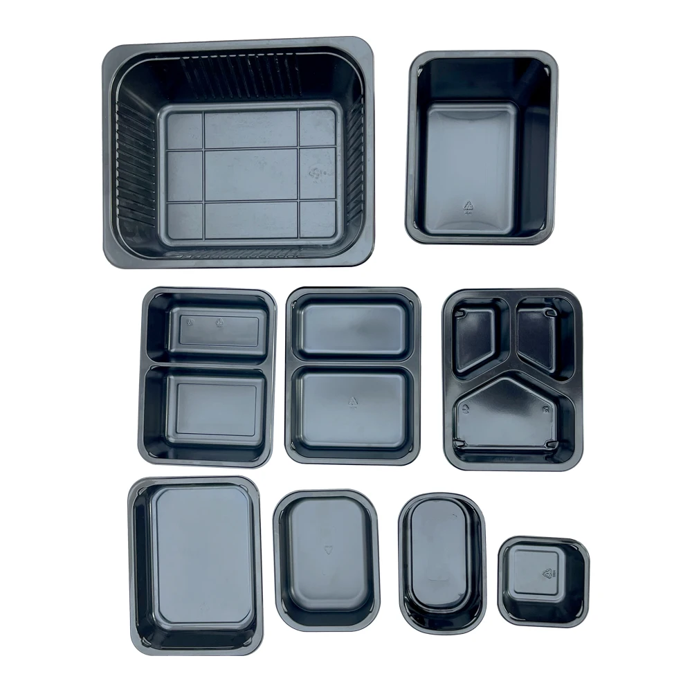 Горячая Распродажа Ovenable контейнер CPET белый/черный пластиковый для микроволновой печи безопасный пищевой