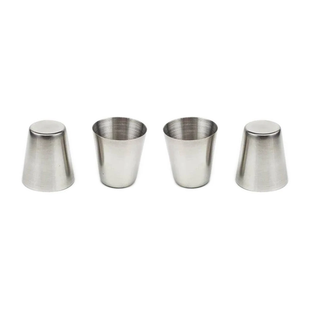 Wholesale Beer Glasses Metal Custom Portable Liquor Hip Flask Leak Proof 304 Stainless Steel Wine Whiskey Alcohol Glass