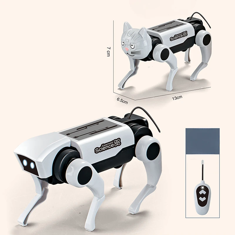 Can Walk In The Sun Steam Solar Electric Robot Dog Children Assembled Toys Boy Educational Robot