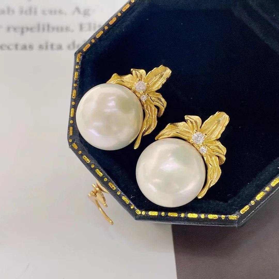 JW051 11-12mm  DIY Natural Real Freshwater pearl set charm  accessories 925 sterling silver  Gold Plated jewelry set for women