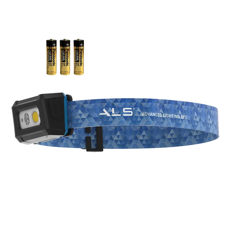 ALS-lite 300lm COB LED фара прожектор пятно света рабочий свет 3 * AAA батареи налобный фонарь