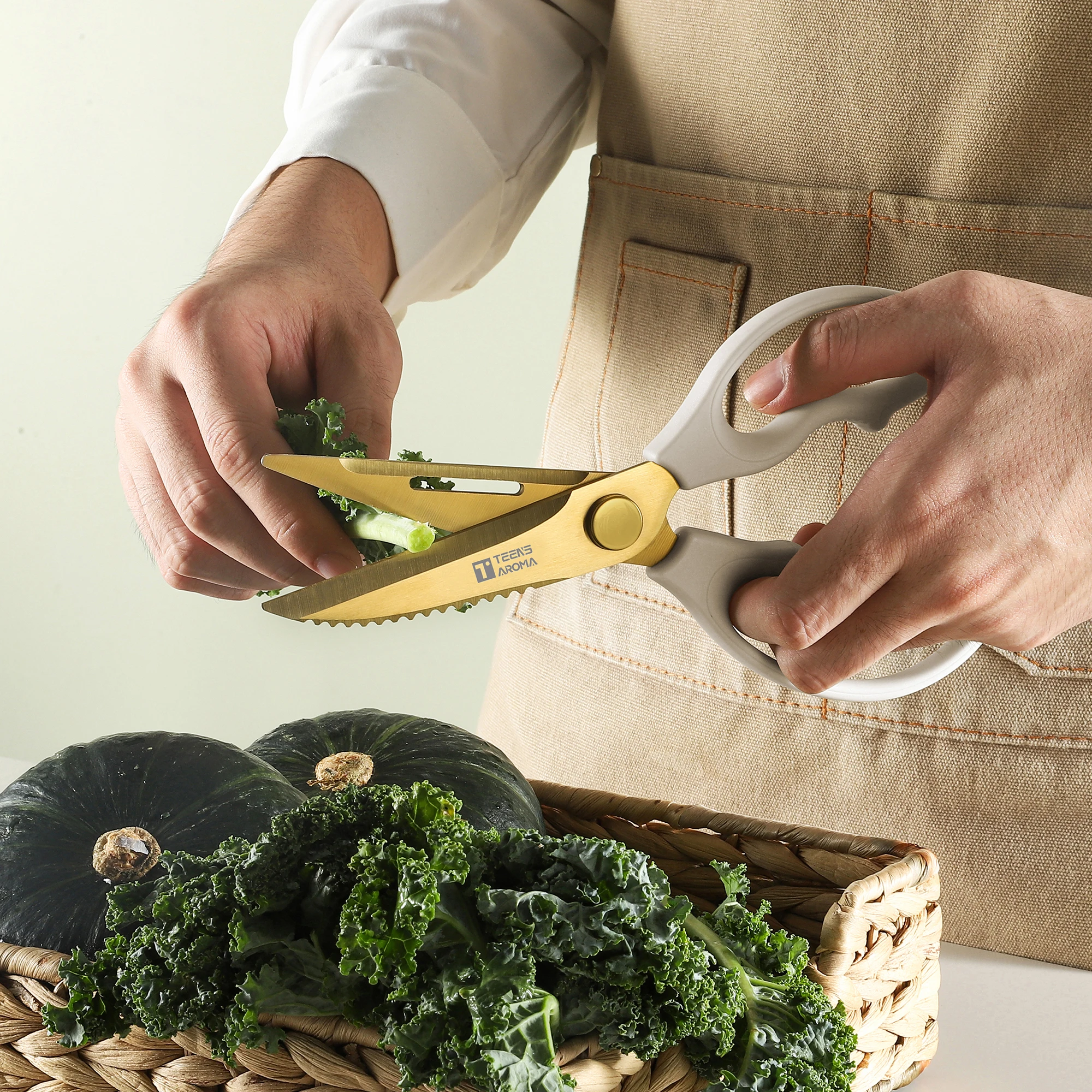 2024 New Arrival Detachable Kitchen Scissors Stainless Steel Gold Kitchen Shears Scissors all Purpose Heavy Duty Meat Poult