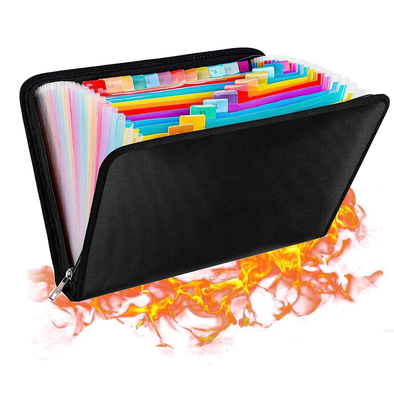 Large Business File Documents Safe Storage Zipper Folder Bag for Important Passport Certificates Waterproof Document Bag