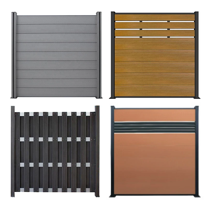 Wholesale privacy fencing board house garden decorative aluminum post wood plastic composite garten zaun wpc panel wpc fence