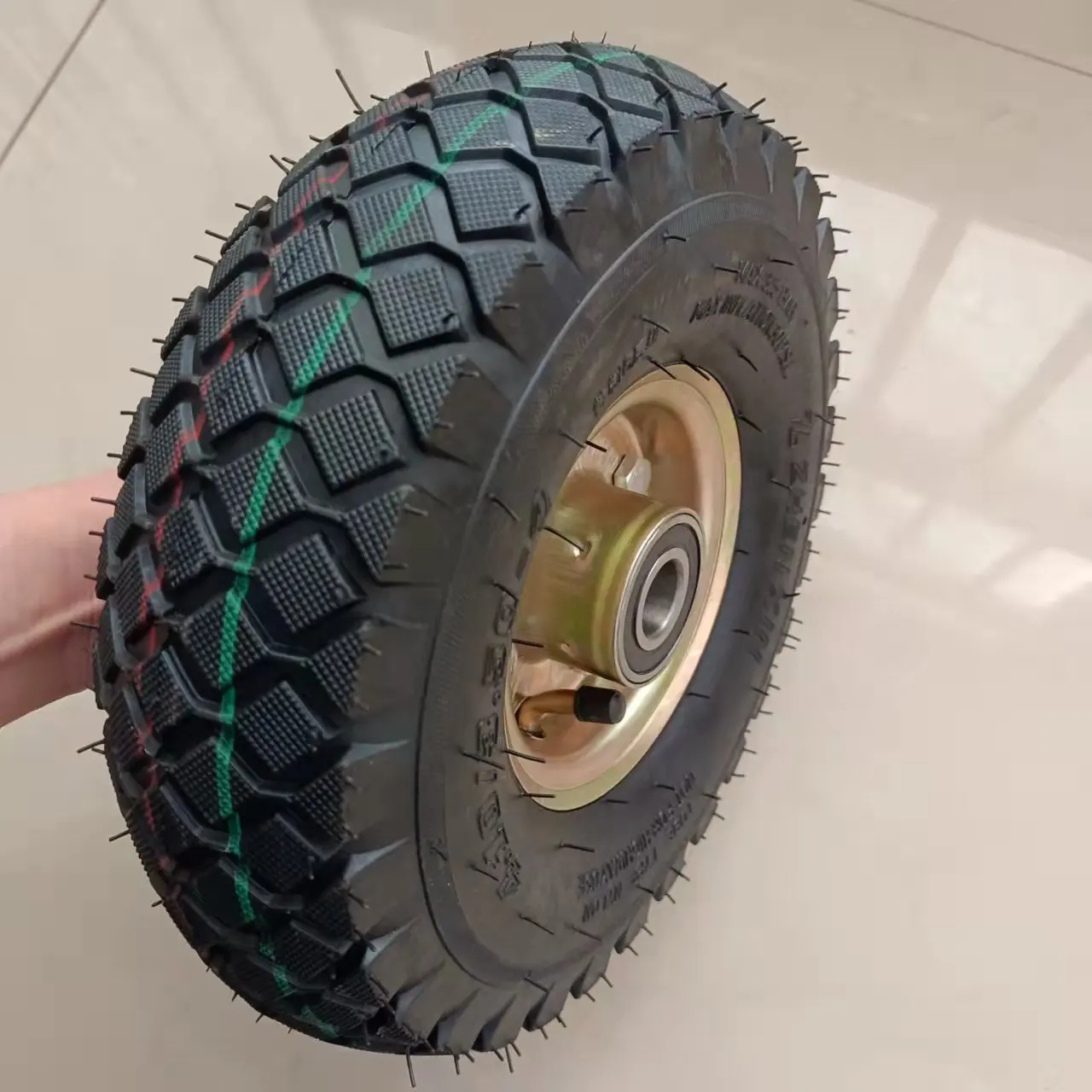 10 inch small pneumatic rubber tyre 410/350-4 trolley wagon wheel