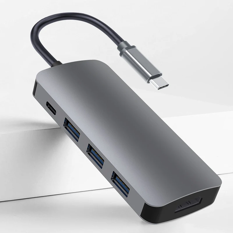 high quality 5 in 1 USB 3.0 type c to HDMI 4K usb3.0 hub with type c power supply PD hub adapter