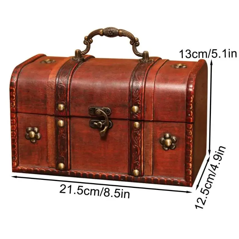 Vintage Handmade Decorative Treasure Chest Wood Storage Box with  Perfect for Gift