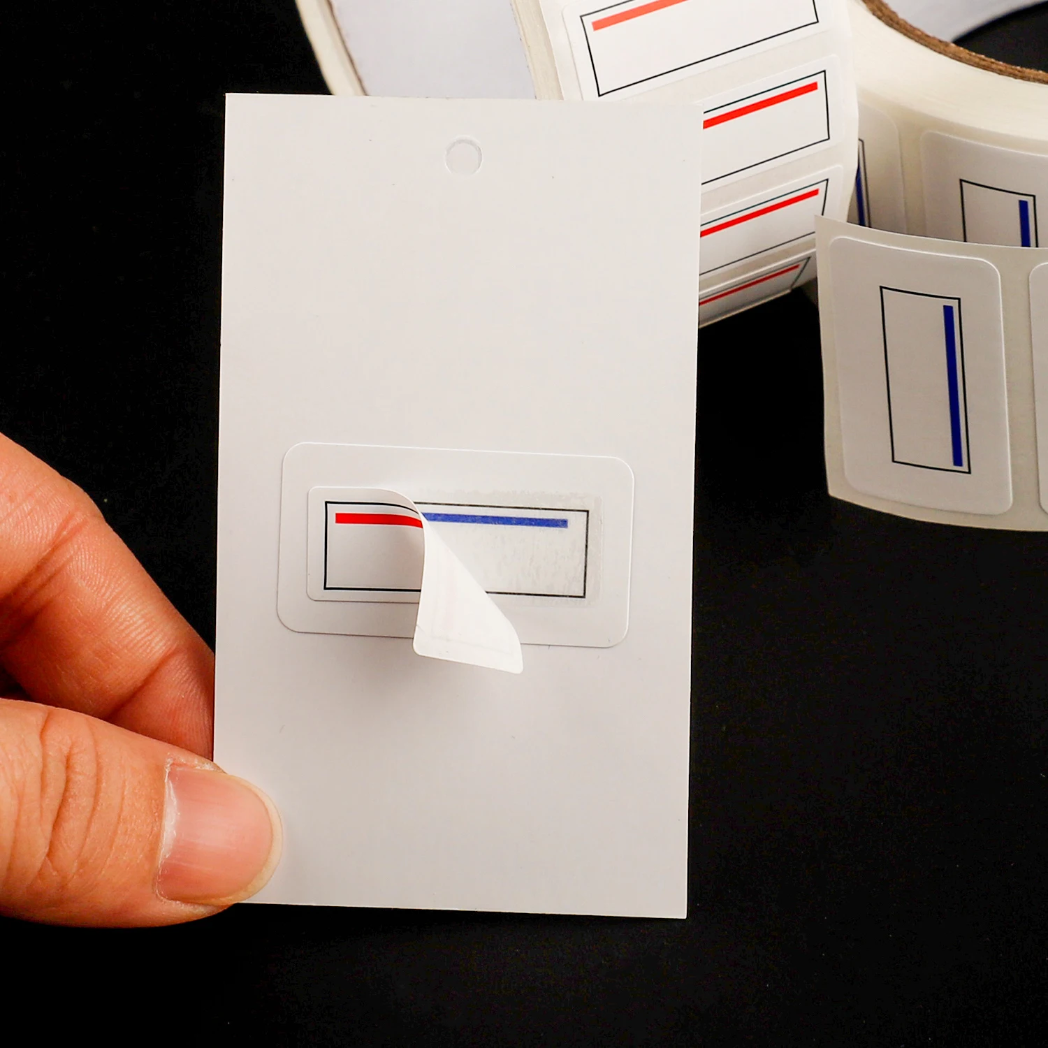 Eco-Friendly Material Red Line Multi Layer Piggy Sticker Roll Pakistan Piggyback Price Label Sticker For Garment Tag