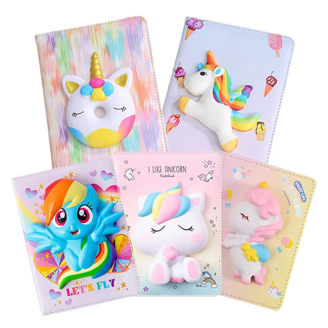 New products custom cute fluffy unicorn lock diary princess notebooks for children Plush Diary Notebook