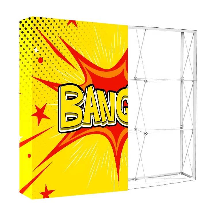 Foldable advertising trade show custom portable wall tension fabric backdrop display SEG pop up banner stand