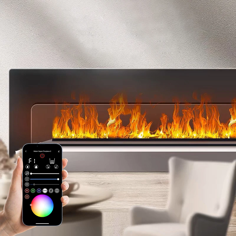 Ew 3D Flame Electric Fireplace with Humidifier and Silent Water Mist 1800mm Atomization Smart Water Vapor Fireplace