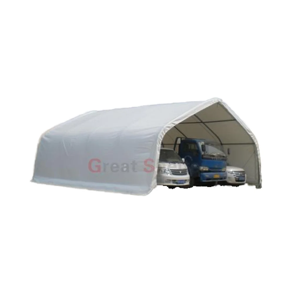 PVC Fabric 2 Car Carport Portable Garage Building Outdoor Metal PE Steel Galvanized Garages, Canopies & Carports Support