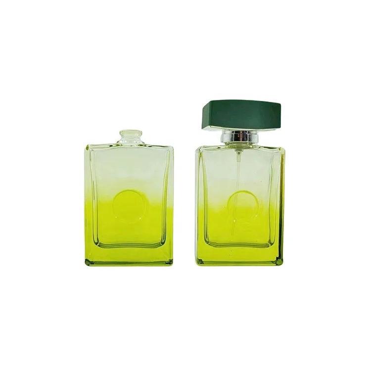 High quality customized cosmetic packing vintage glass 60ml green perfume bottle